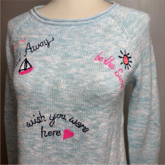 Lilly Pulitzer Danette Sweater Blue Marl Sail-abration Embroidery Beach Size XS - Picture 4 of 14